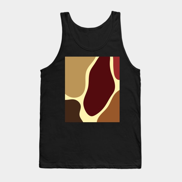 Minimal Modern  Abstract Shapes  Brown Warm Colours  Pattern Tank Top by zedonee